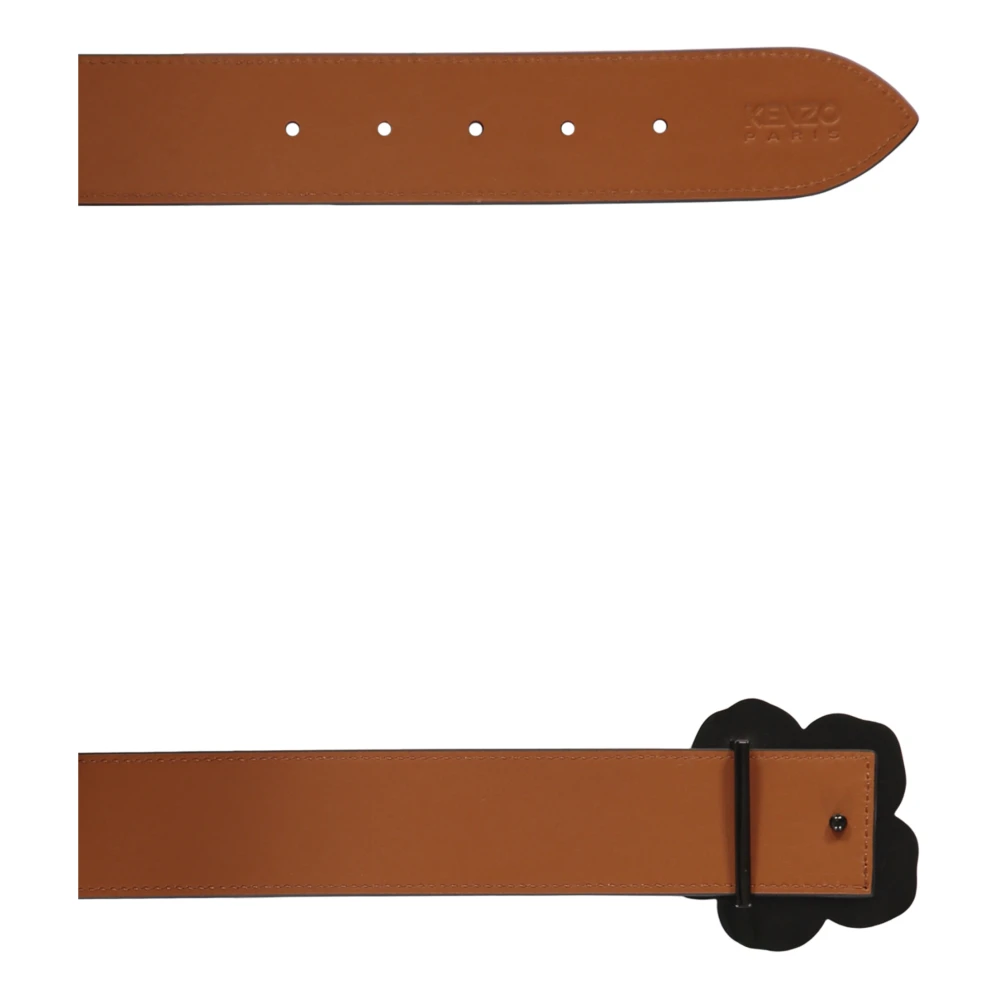 Kenzo Omkeerbare Kalfsleren Riem met Metalen Gesp Black Heren