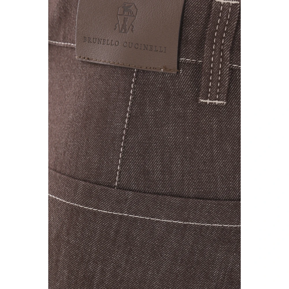 BRUNELLO CUCINELLI Bruine Flare Jeans met Contraststiksels Brown Dames