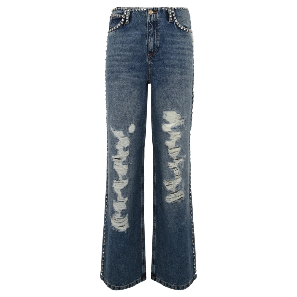 Blugirl Wijde Pijp Katoen Denim Jeans Blue Dames