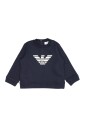 pull-col-rond-bleu-avec-logo