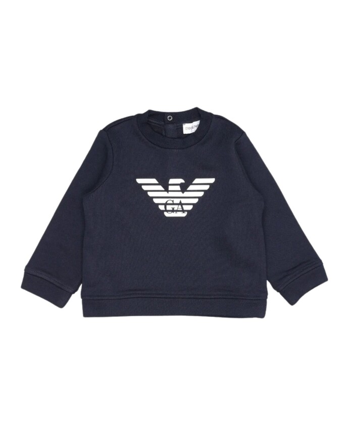 pull-col-rond-bleu-avec-logo