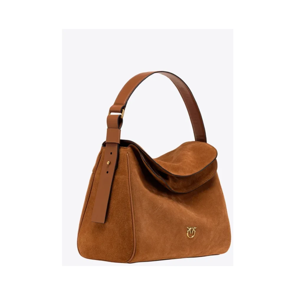 pinko Grote Leaf Hobo Tas Brown Dames