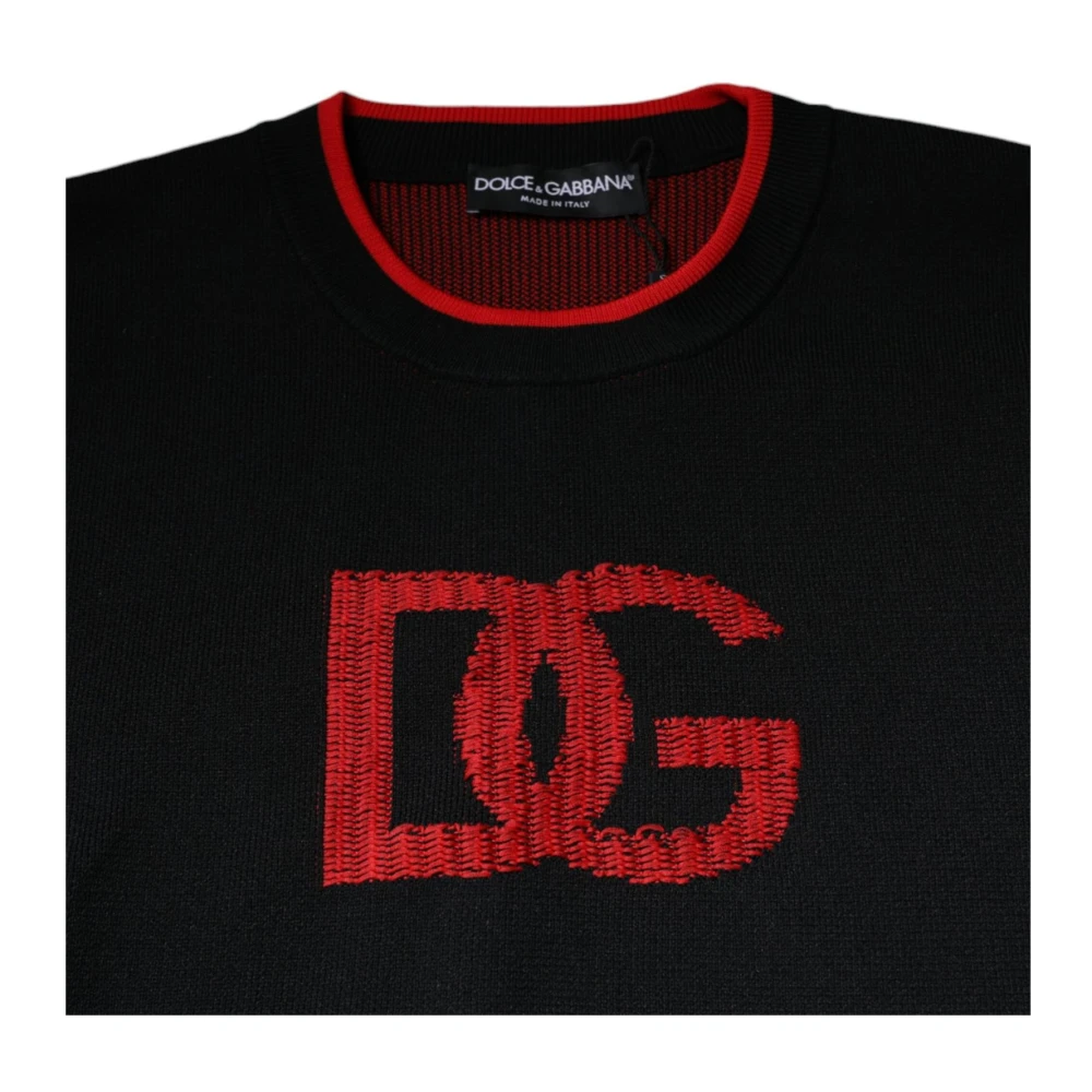 Dolce & Gabbana Logo Sweatshirt Sweater Zwart Rood Black Heren