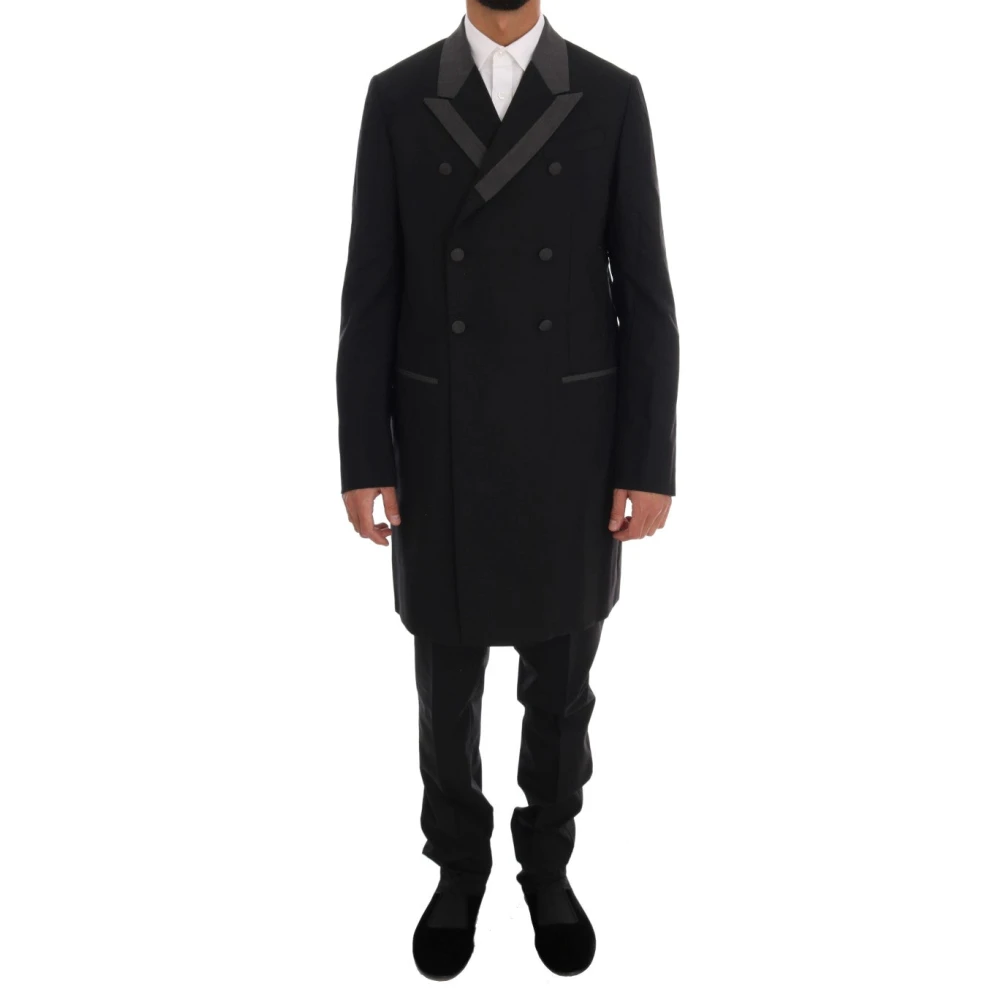 Dolce & Gabbana Svart Ull Stretch 3-Delad Kostym Black, Herr