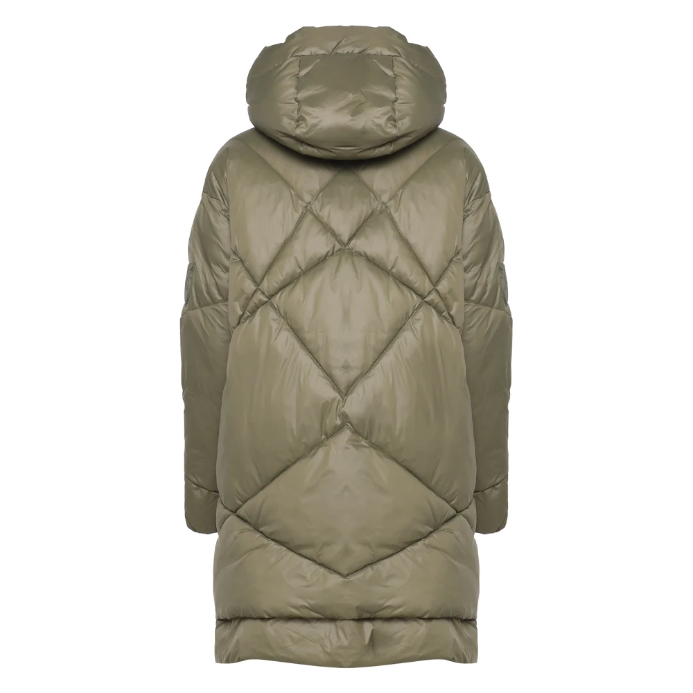 pinko Groene Gewatteerde Vest met Capuchon Green Dames