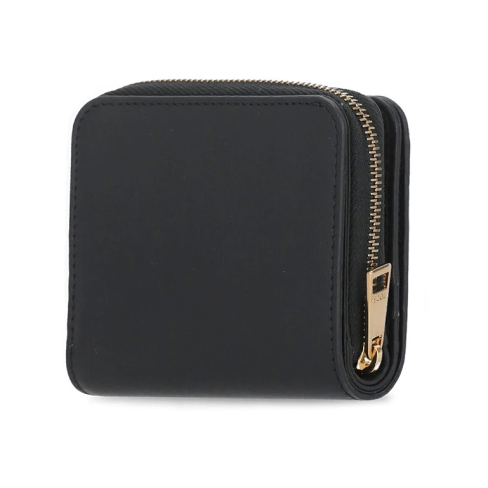TOD'S Heren leren portemonnee met logo Black Dames