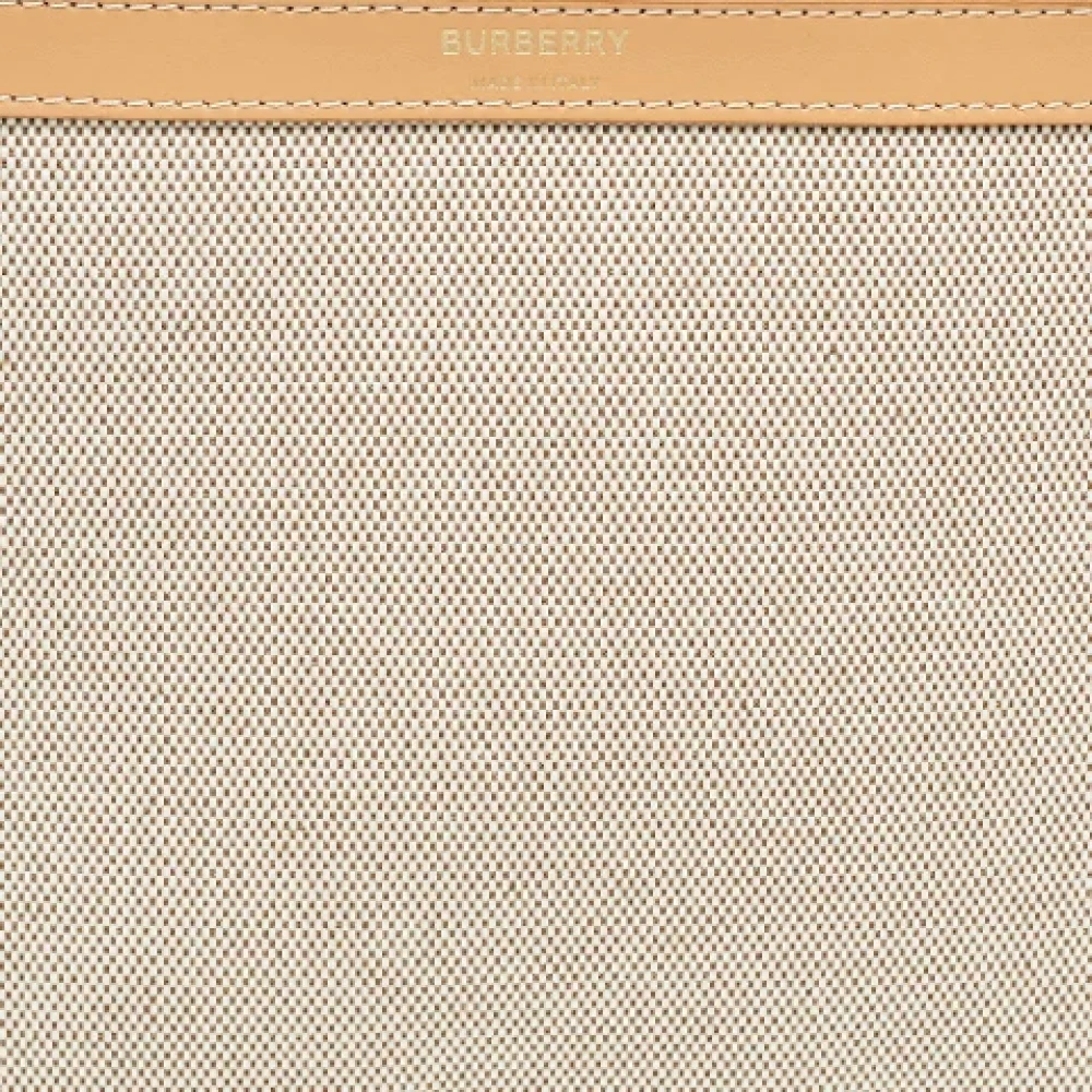 Burberry Vintage Pre-owned Canvas clutches Beige Dames