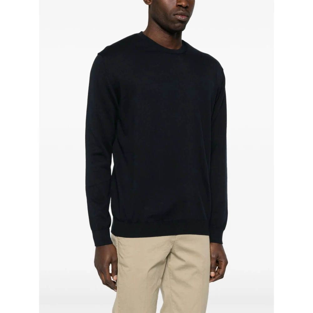 Daniele Fiesoli Navy Blue Crew Neck Sweater Blue Heren