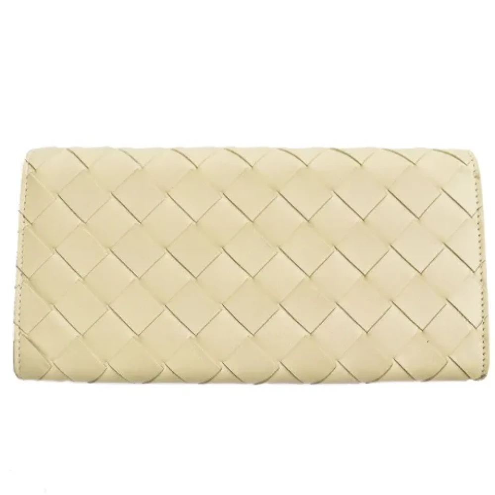 Bottega Veneta Vintage Pre-owned Leather wallets Beige Dames