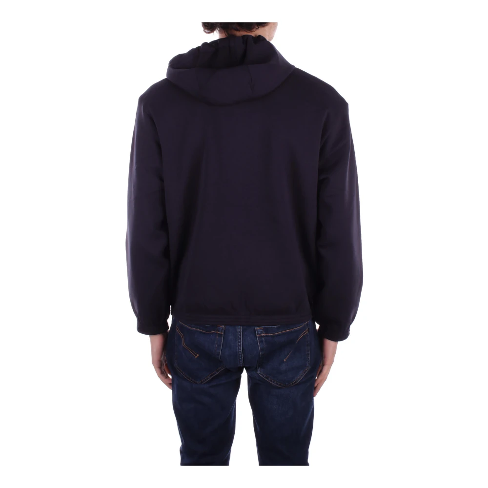 Emporio Armani Blauwe Hoodie Logo Rits Zakken Blue Heren