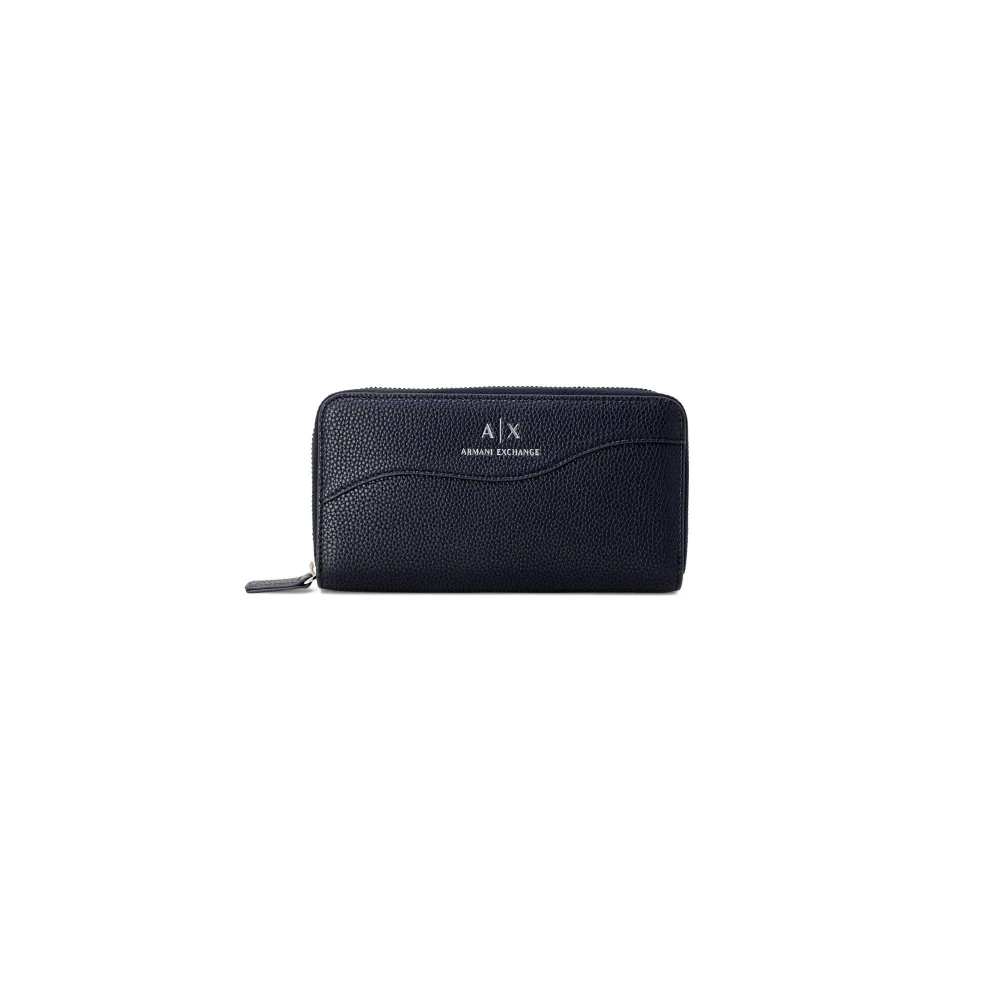 Armani Exchange Women's Black Printed Wallet With Zip Fastening