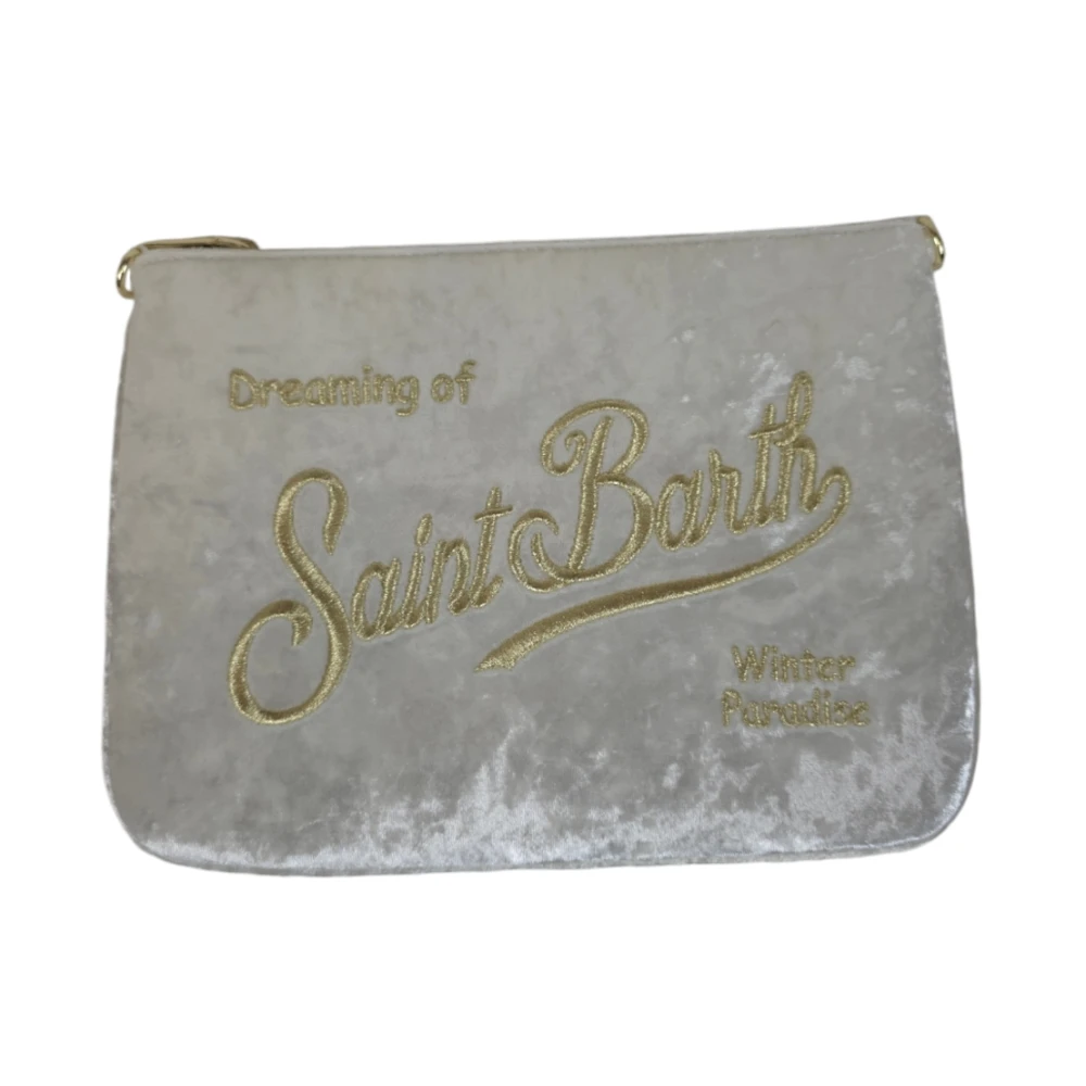 MC2 Saint Barth Velvet Ivory Trousse Tas Beige Dames