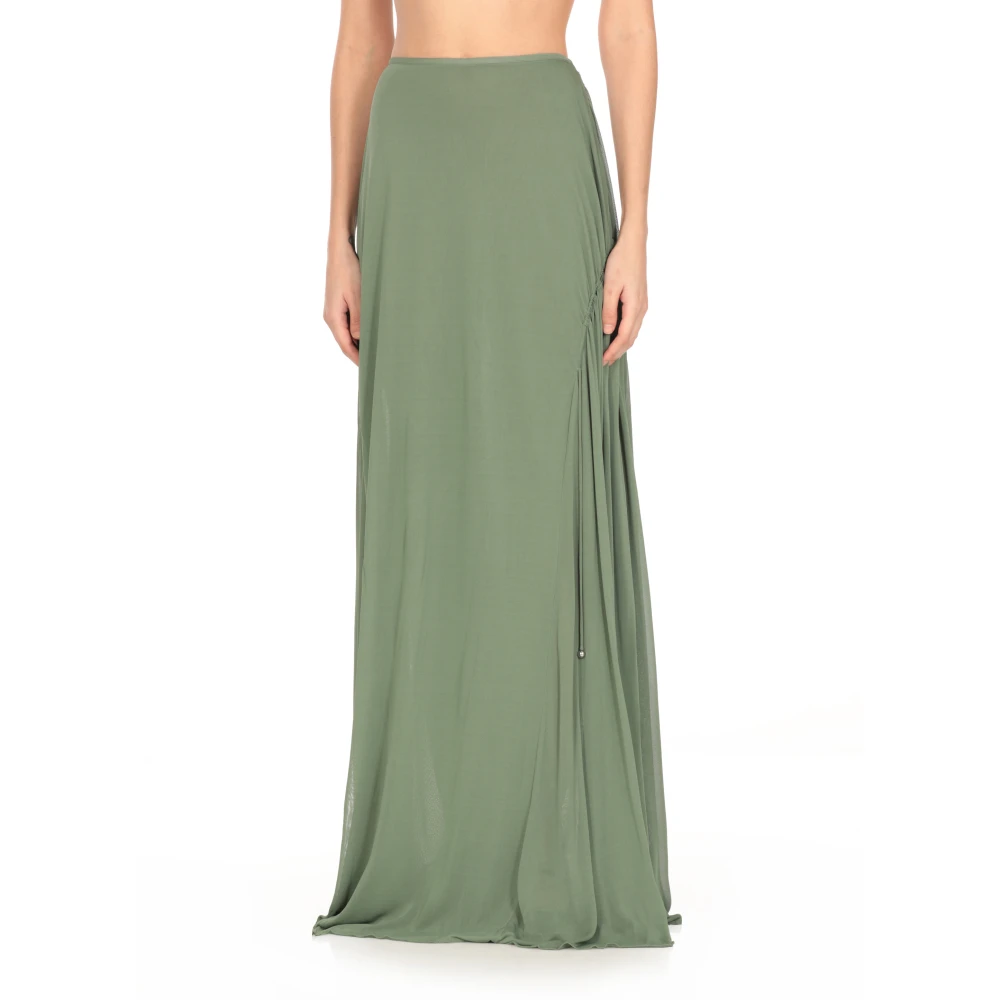 Lanvin Groene zijden rok met trekkoord Green Dames