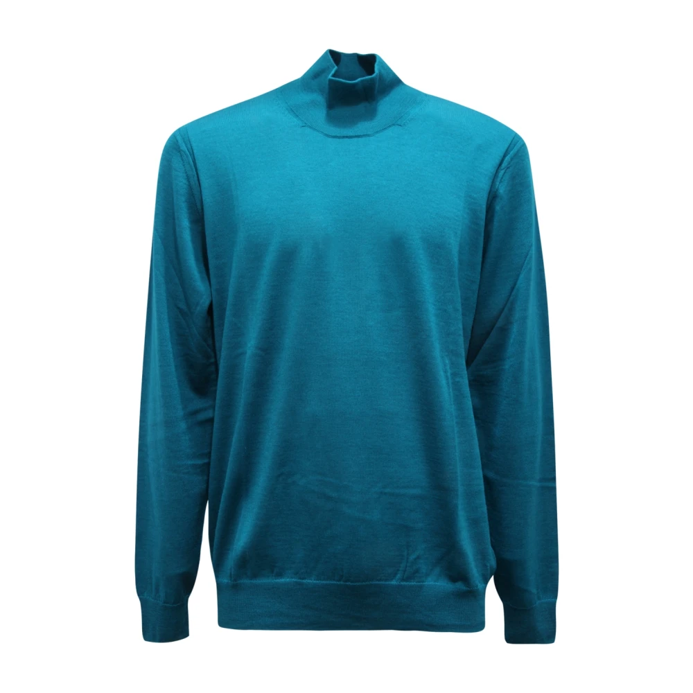 Paolo Pecora Men's Blue Turtlenecks, Xl, Lupetto Wool Jumper