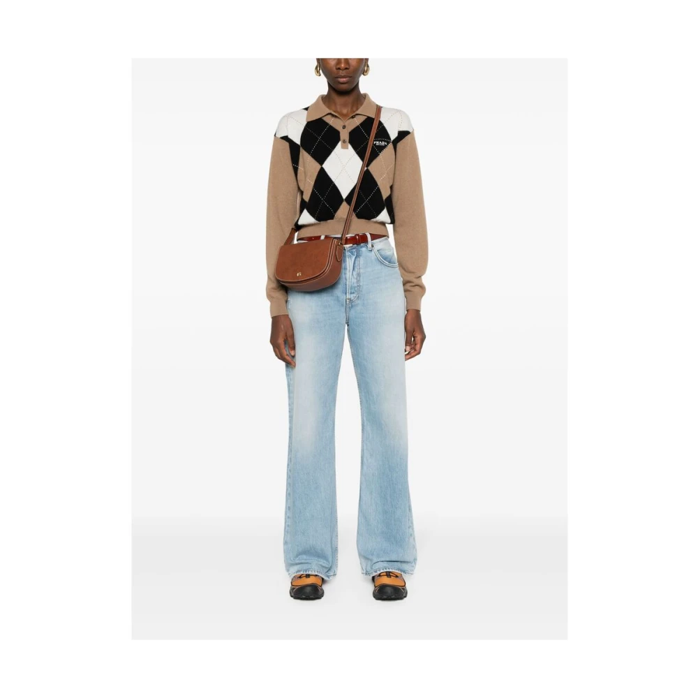 Longchamp Bruine leren slangenprint schoudertas Brown Dames