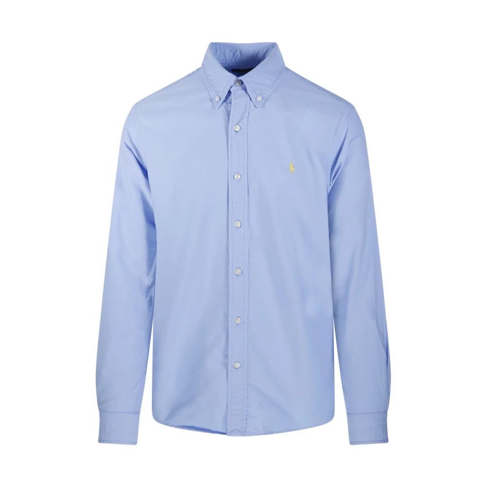 Ralph Lauren Men's Blue Custom Fit Gart-Dyed Oxford Shirt