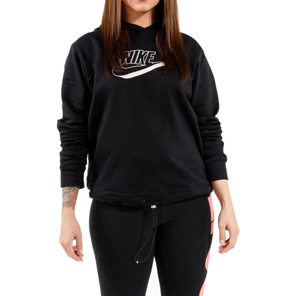 Nike Varsity Big Logo Zwarte Sweater Vrouwen Black Dames