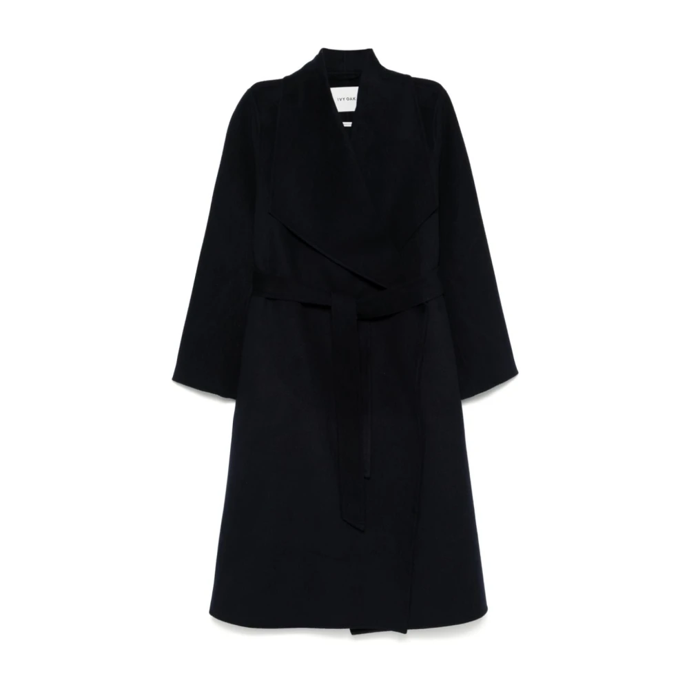 IVY OAK Minimalistische wollen jas met reverskraag Black Dames
