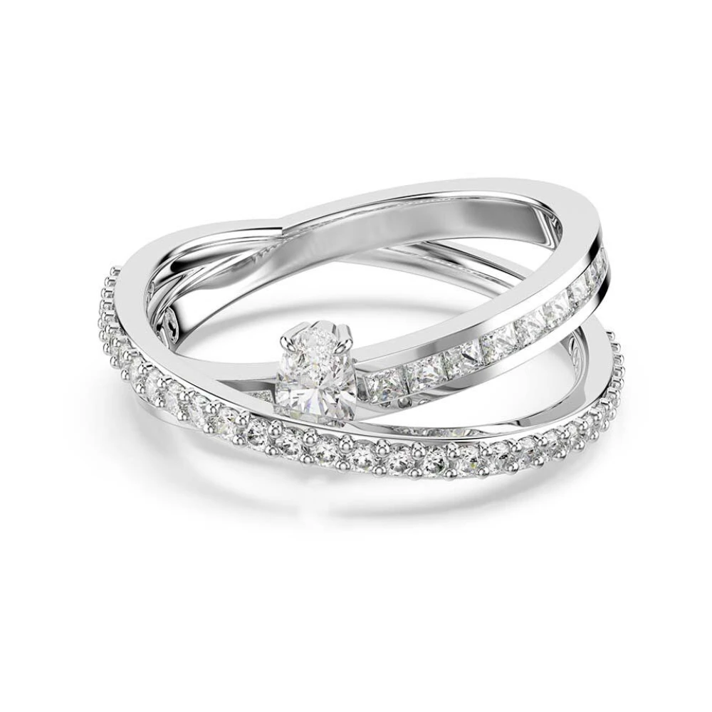 Swarovski Hyperbola Ring, Verschiedene Schliffe, Rhodiniert Weiß Größe 58 - Bild 3