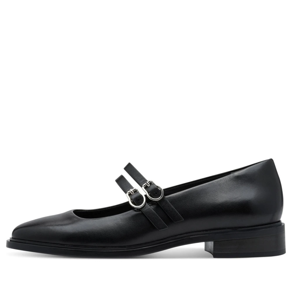 Tamaris Women's Black Ballerina Shoes, 7 Uk, Leather Ballerina