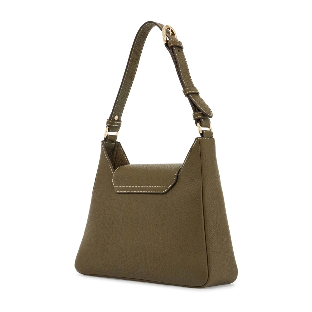 Strathberry Khaki Leren Hobo Tas met Verstelbare Band Green Dames