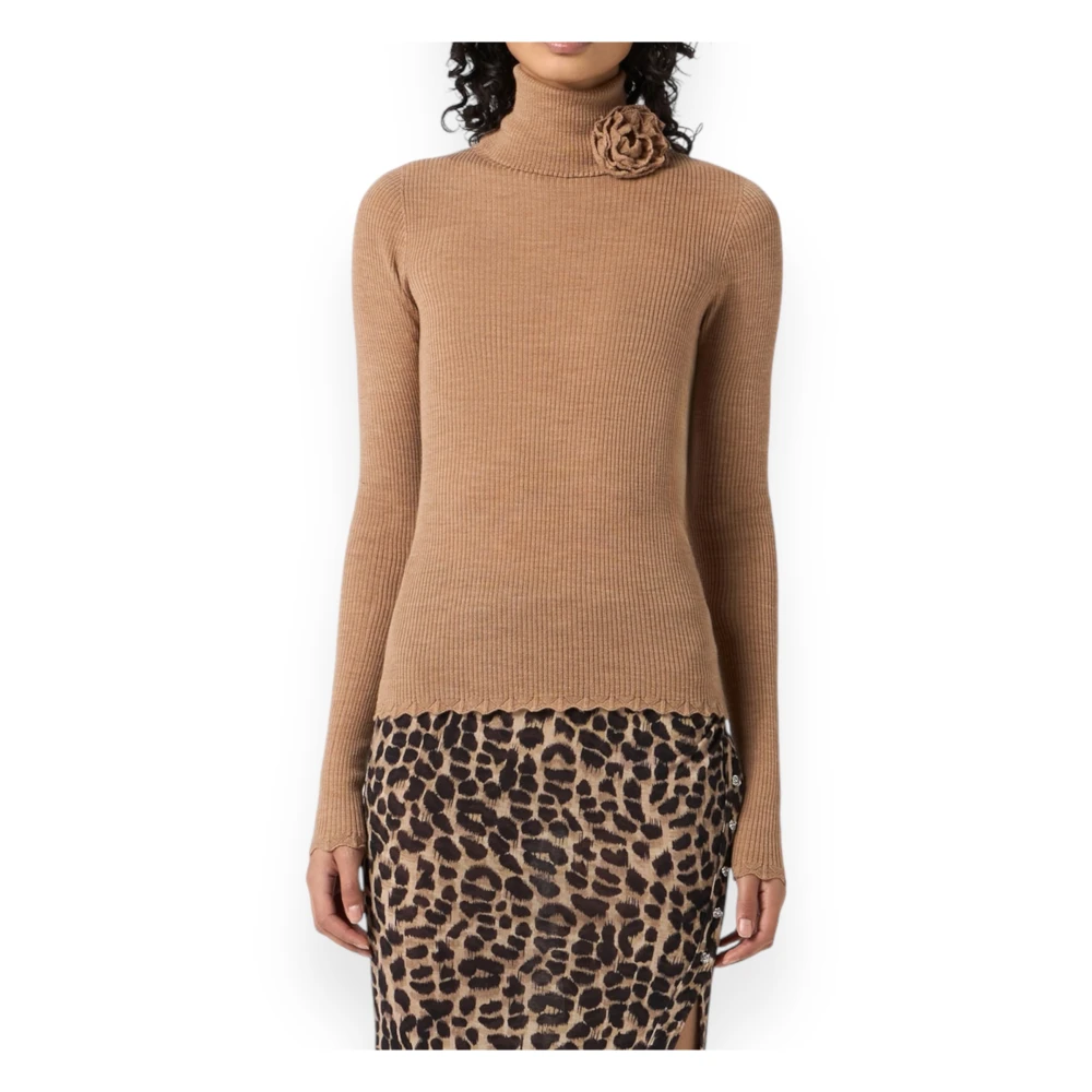 Blumarine Geribbelde Coltrui Trui Brown Dames