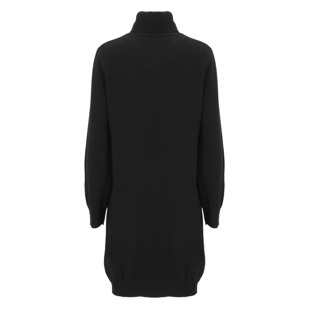 Kangra Kasjmier Wol Zwart Jurk Vrouwen Hoge Hals Black Dames