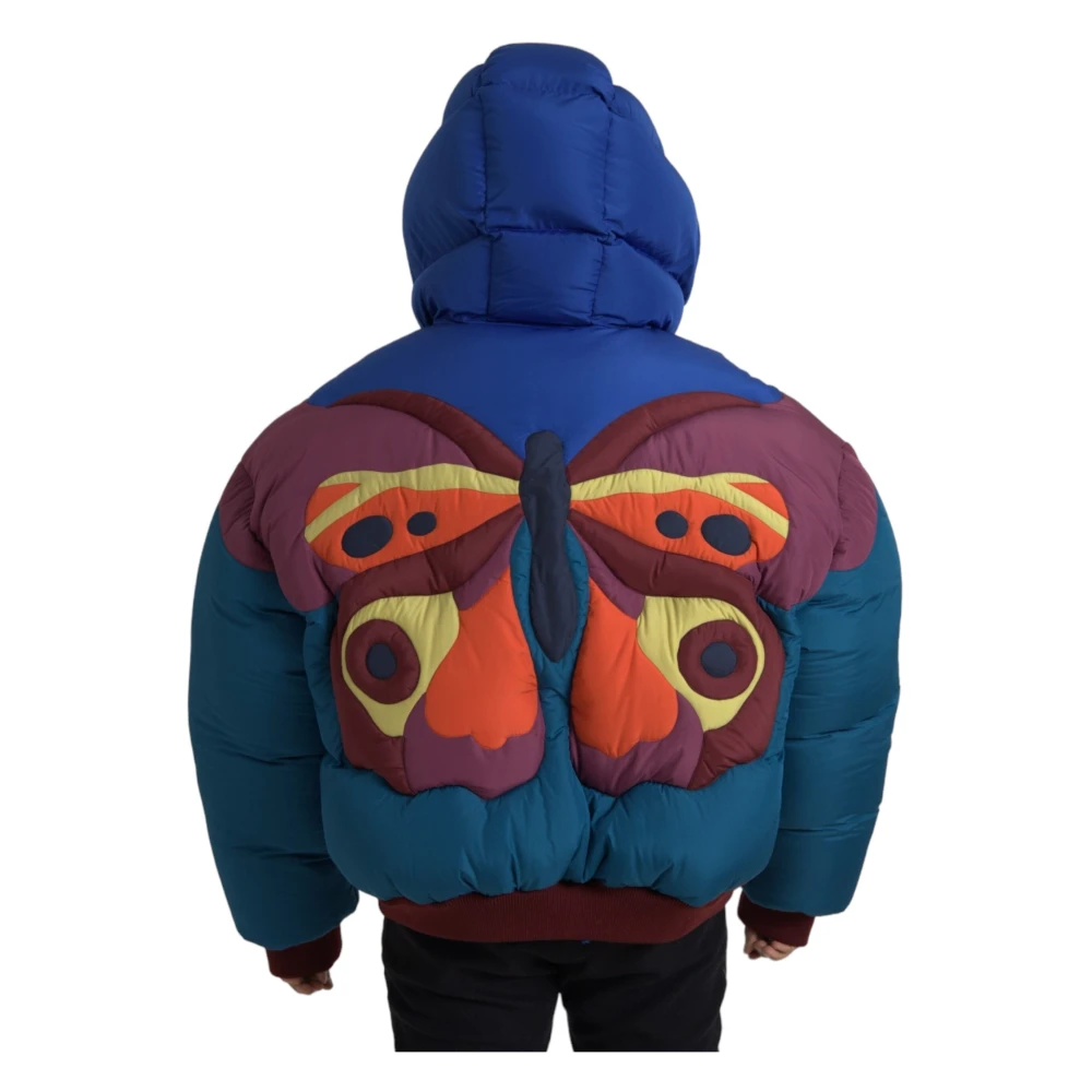 Dolce & Gabbana Multicolor Vlinder Hooded Pufferjas Multicolor Heren
