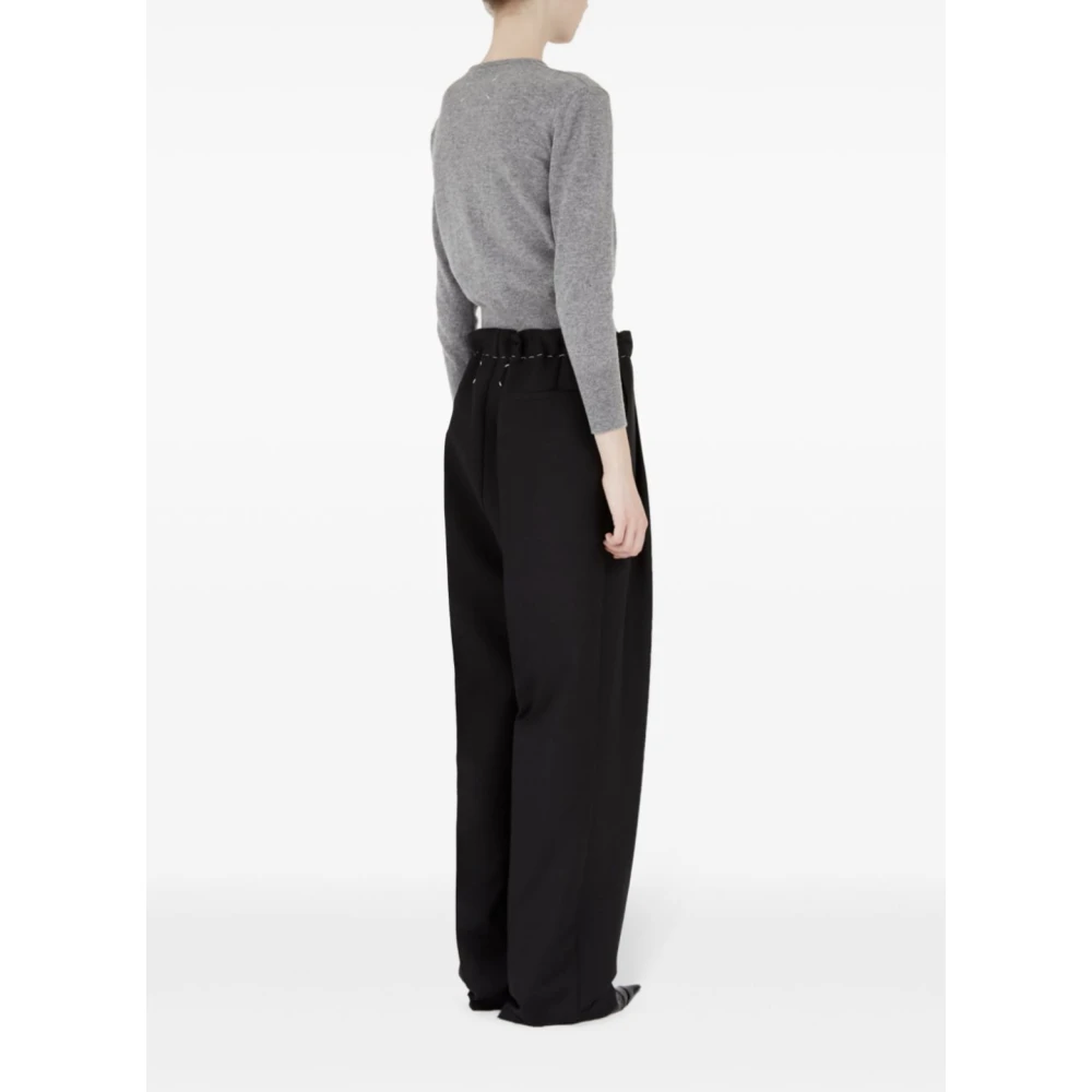 Maison Margiela Zwarte broek met gestikte taille Black Dames