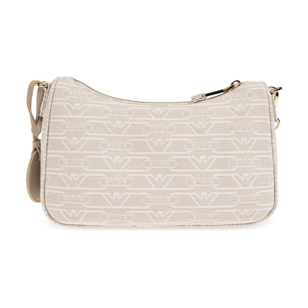 Emporio Armani Schoudertas met geborduurd logo Beige Dames