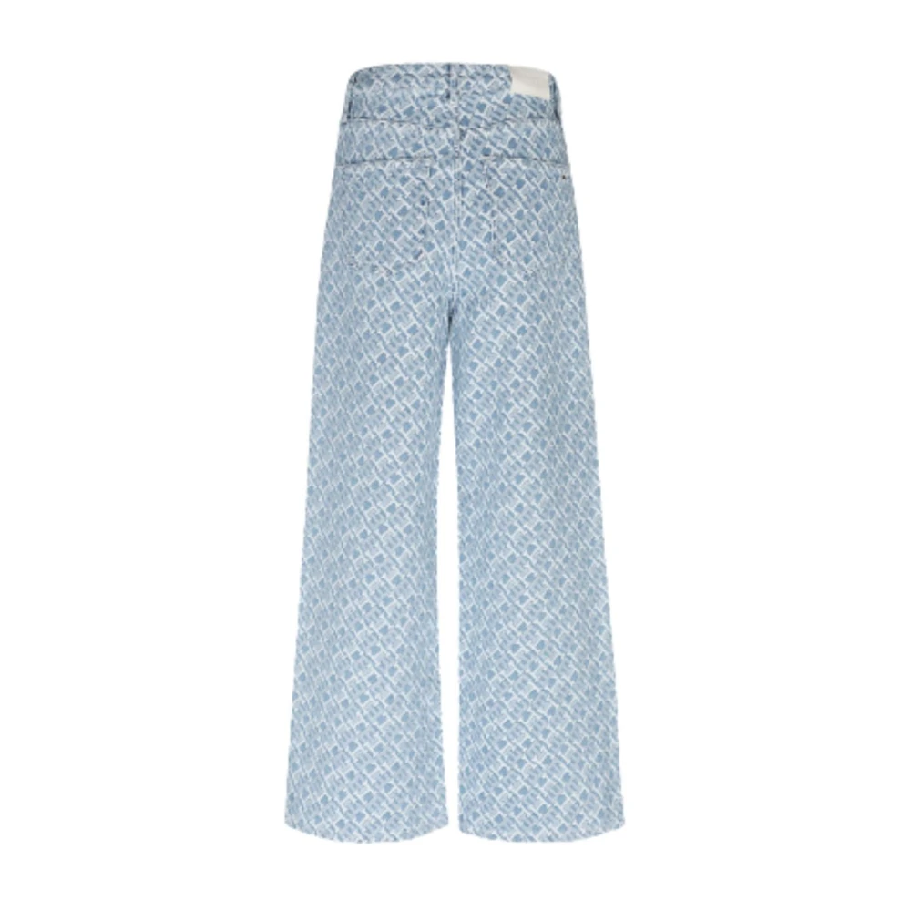 Tommy Hilfiger Jacquard Wide Leg Jeans Blue Dames