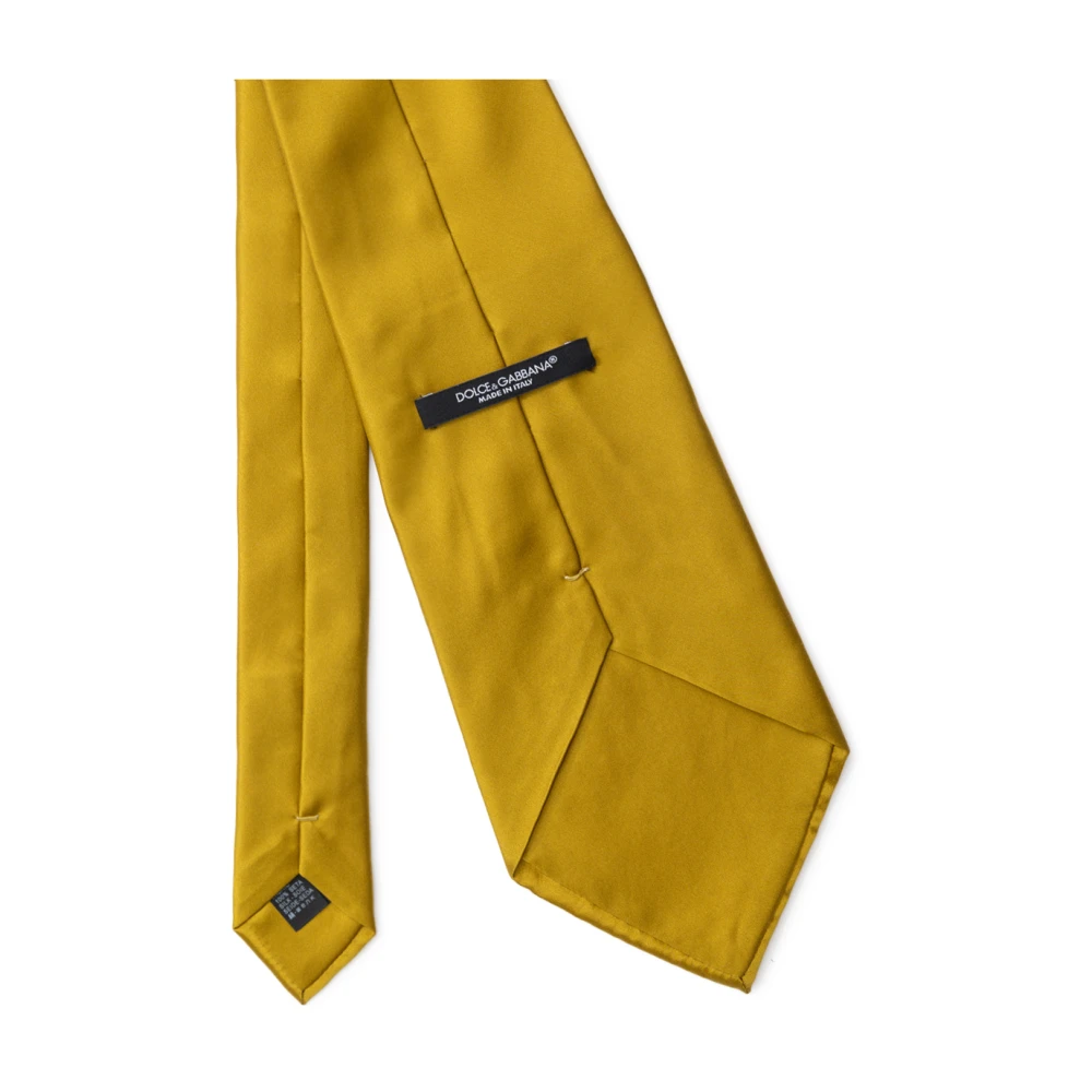 Dolce & Gabbana Mosterd Zijden Stropdas Yellow Heren