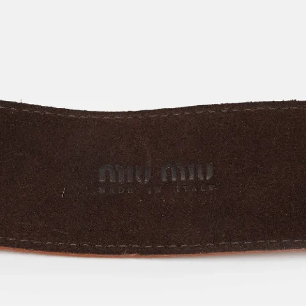Miu Pre-owned Suede belts Orange Dames