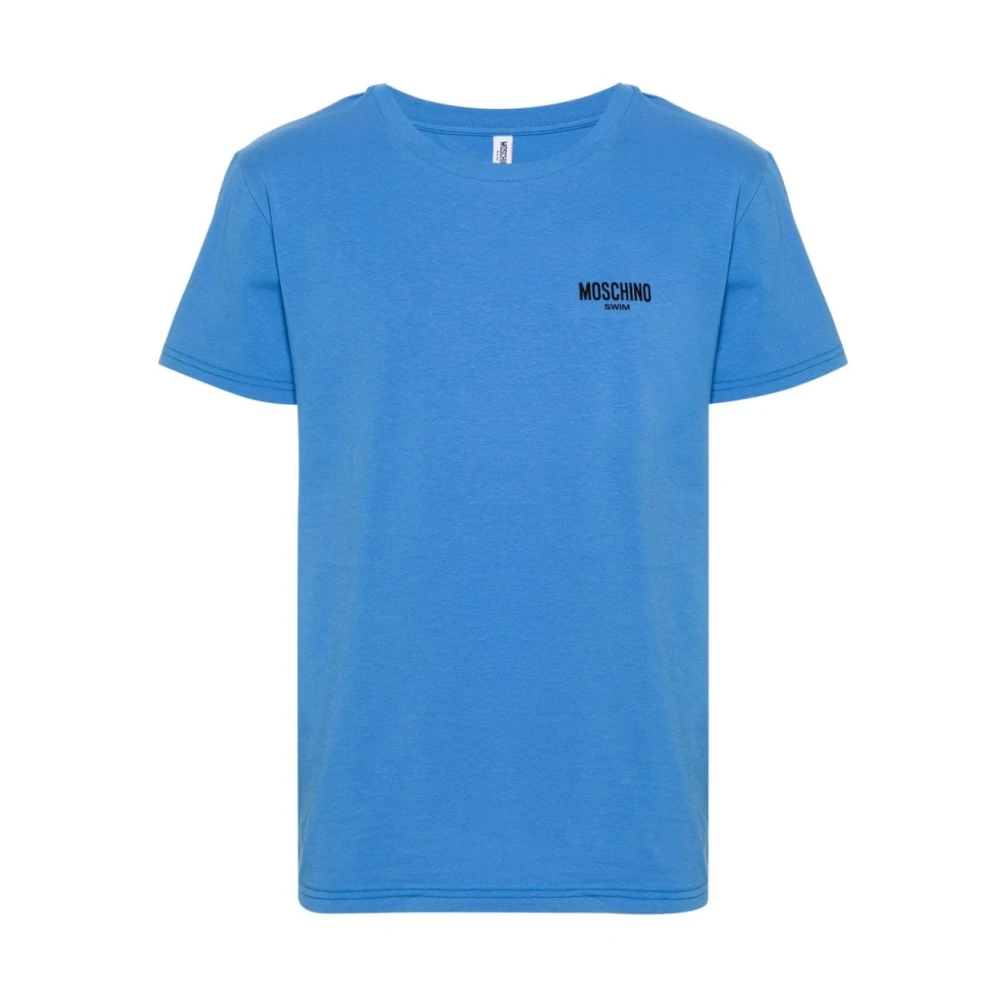 Moschino Blauwe Logo T-shirts en Polos Blue Heren