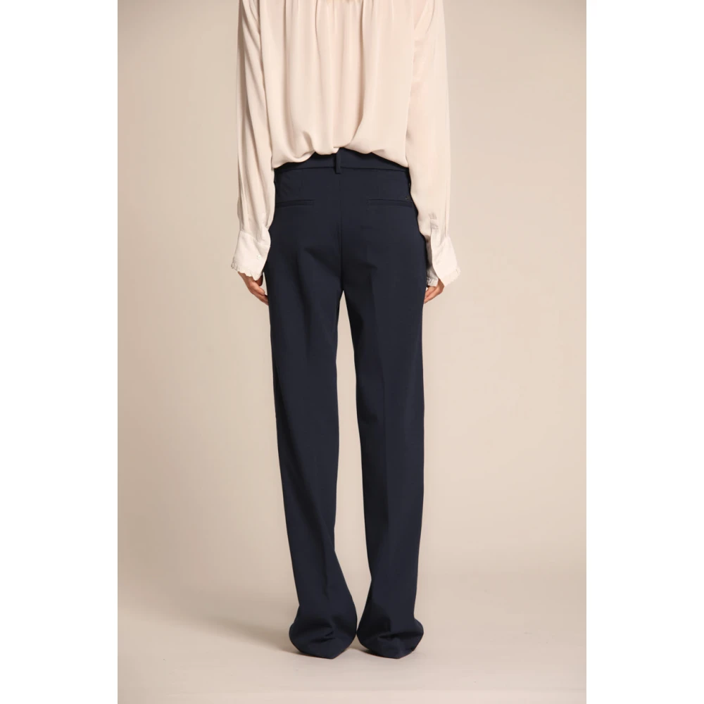 Mason's Navy Blue Straight Chino Broek Blue Dames