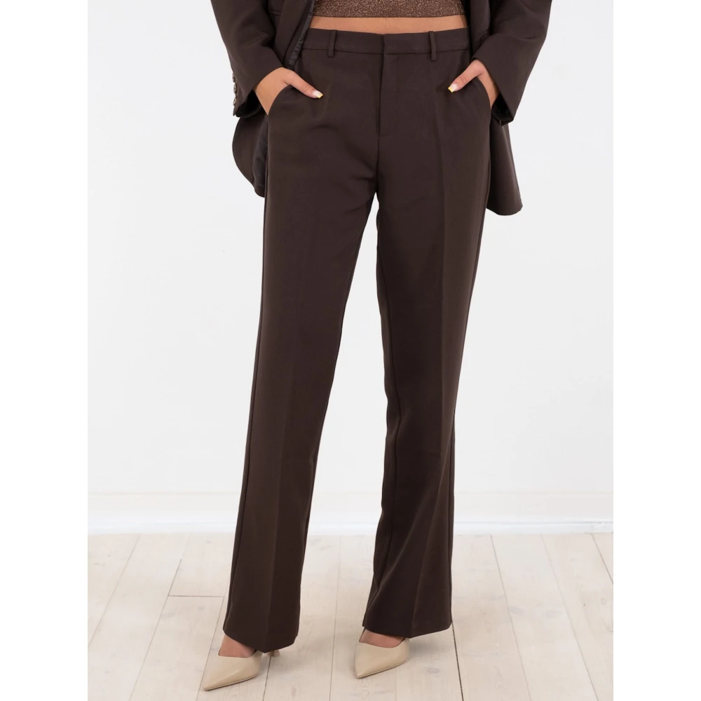 NEO NOIR Wijde Pijp Pak Broek Brown Dames