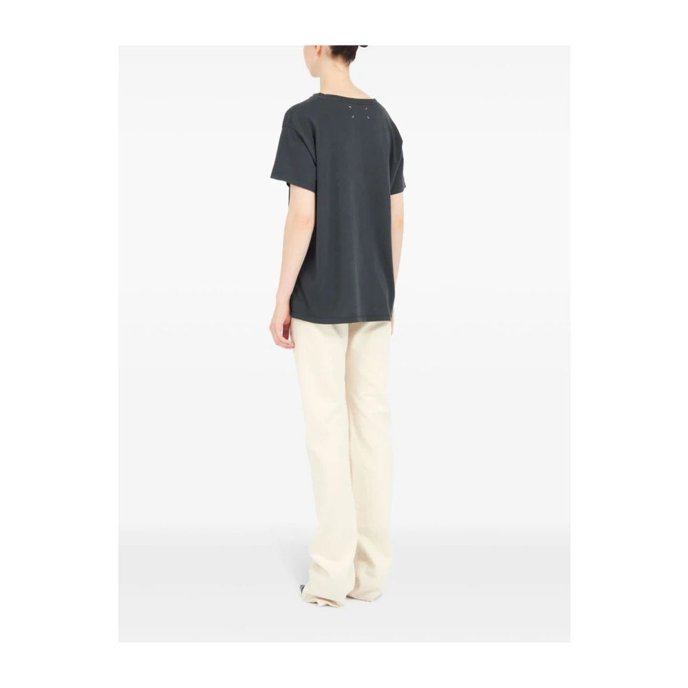 Maison Margiela Zwarte T-shirts en Polos met Logoprint Black Dames