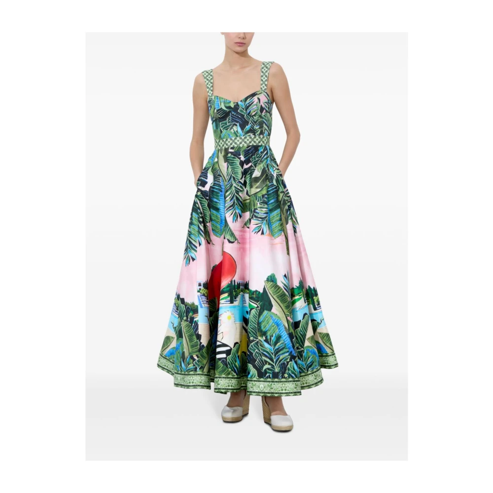 alice + olivia Grafische Print Balconette Stijl Jurk Multicolor Dames
