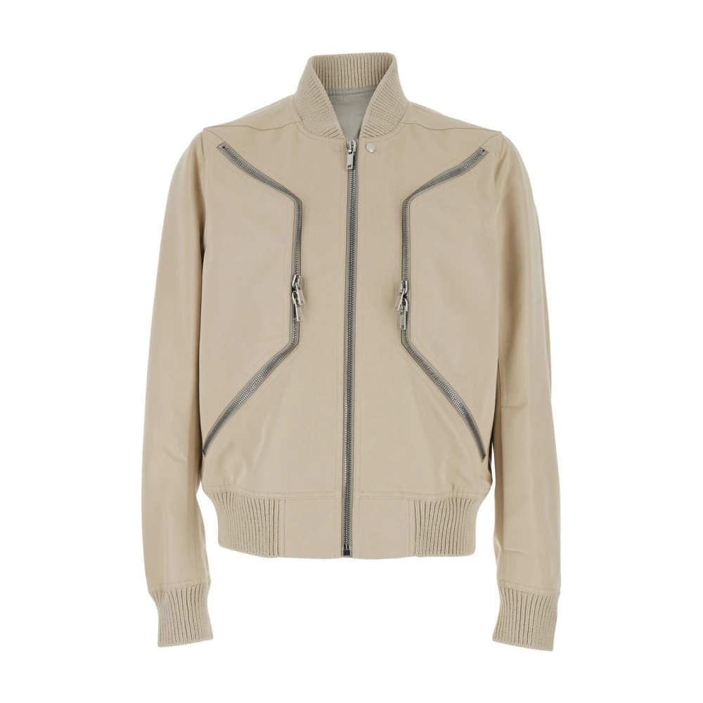 Rick Owens Men's Beige Bomber Jackets, L, Heizer Flight Bomber Jacket