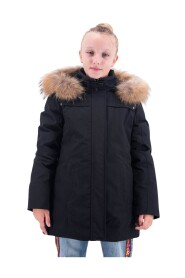 Piumino  parka con cappuccio in pelliccia
