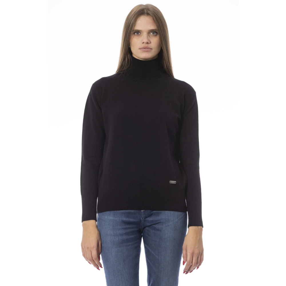 Baldinini Trendy Gebreid Trui met Lange Mouwen Black Dames