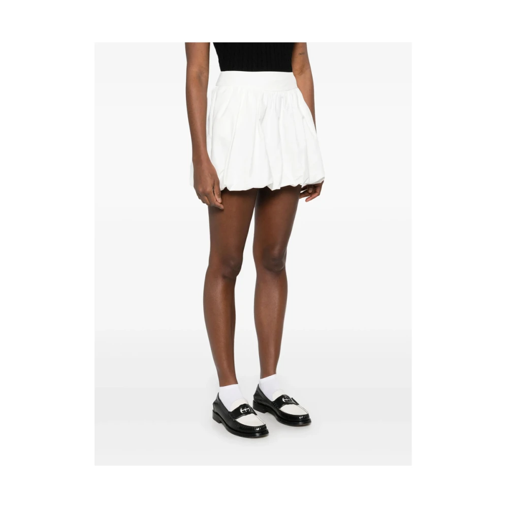 Dunst Witte Flared Rok met Elastische Tailleband White Dames