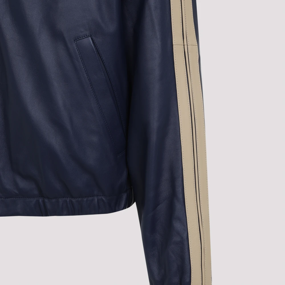 Marni Blauw leren jas voor mannen Blue Heren