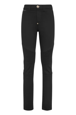 Denim Trousers High Waist Biker