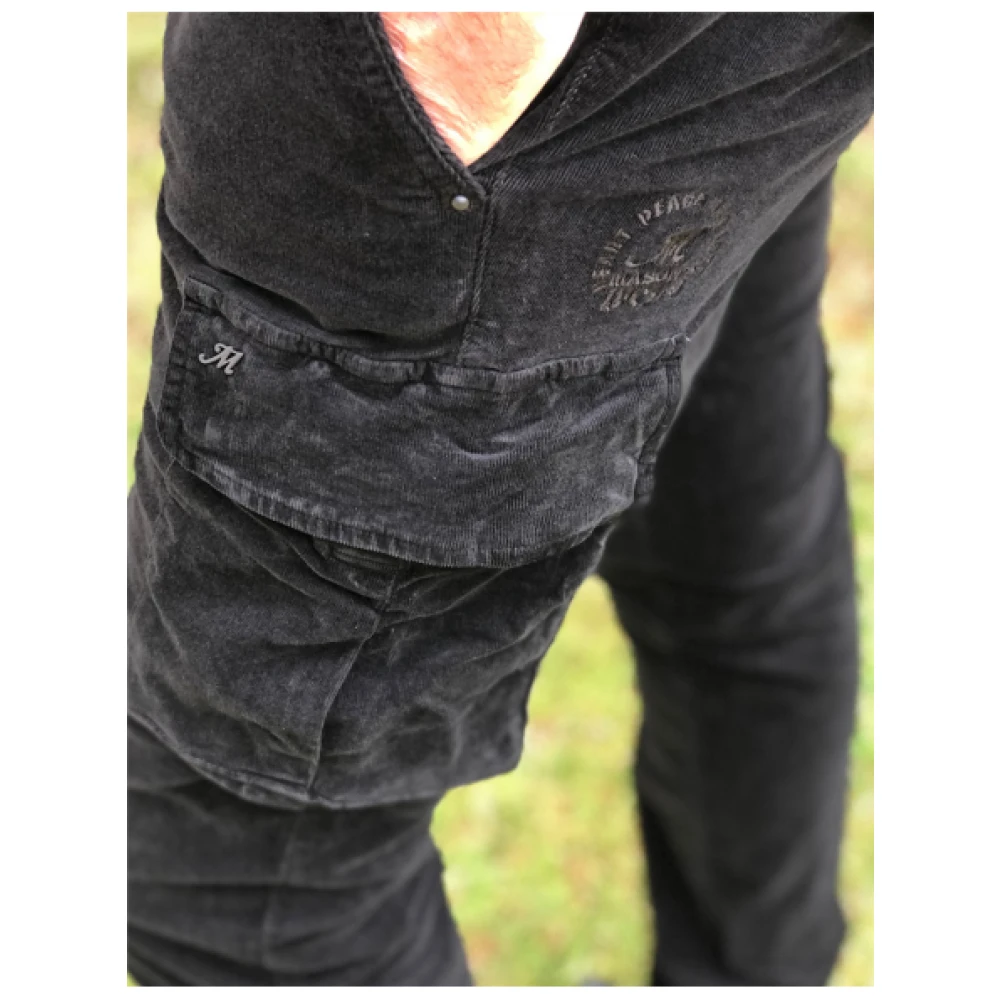 Mason's Cargo Velours Broek Black Heren