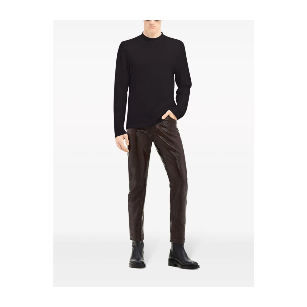 Courrèges Zwarte Katoenen Longsleeve T-shirt Black Heren