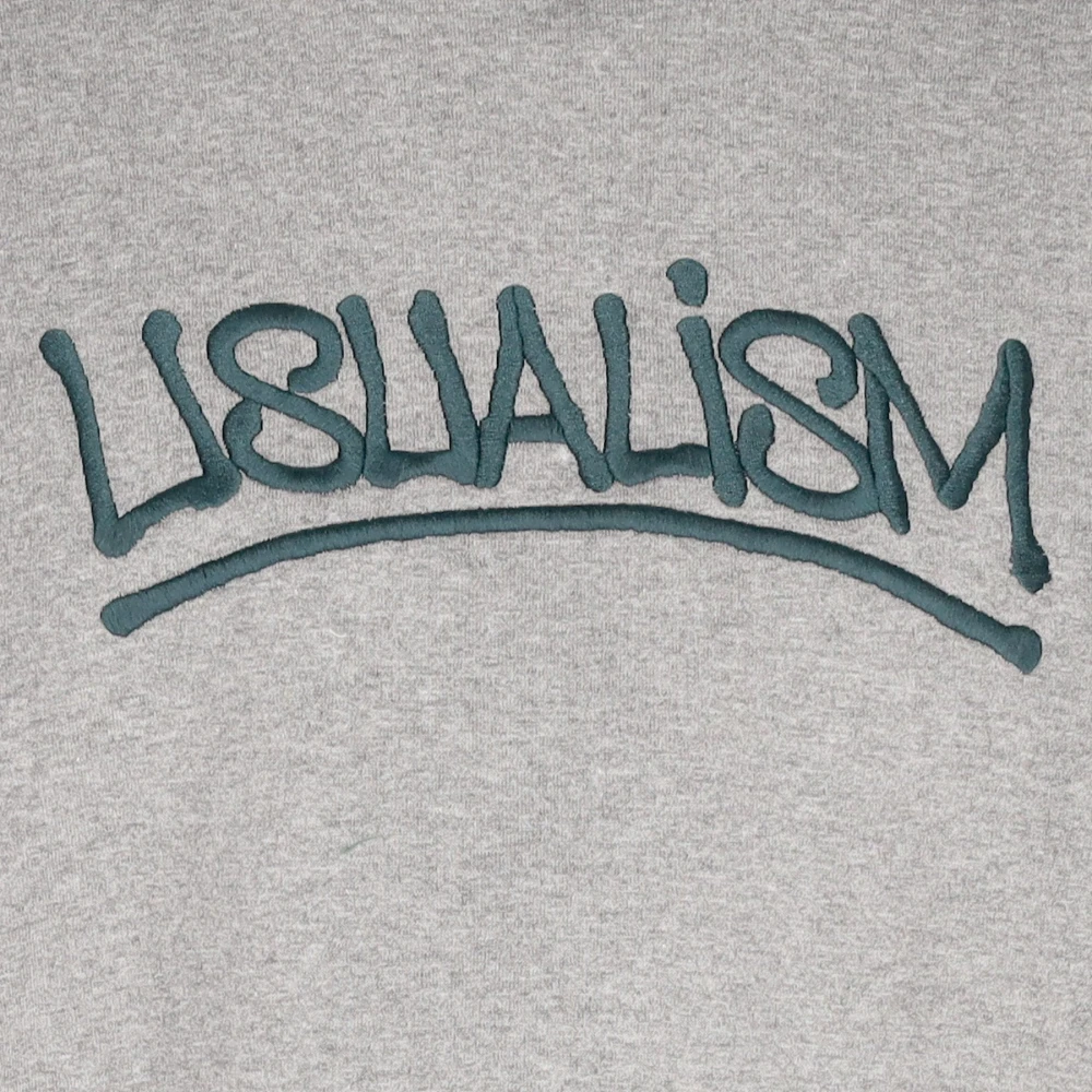Usual Geborduurd Logo Hoodie Grijs Groen Gray Heren