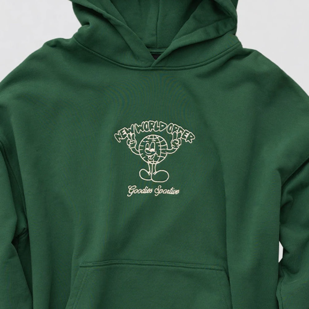 Goodies Sportive Groene New World Hoodie Green Heren
