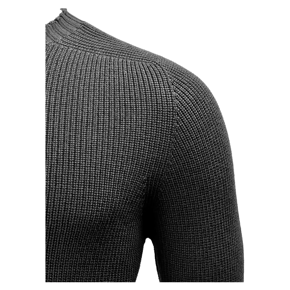 Gran Sasso Rainwool Trui met Ronde Hals Black Heren