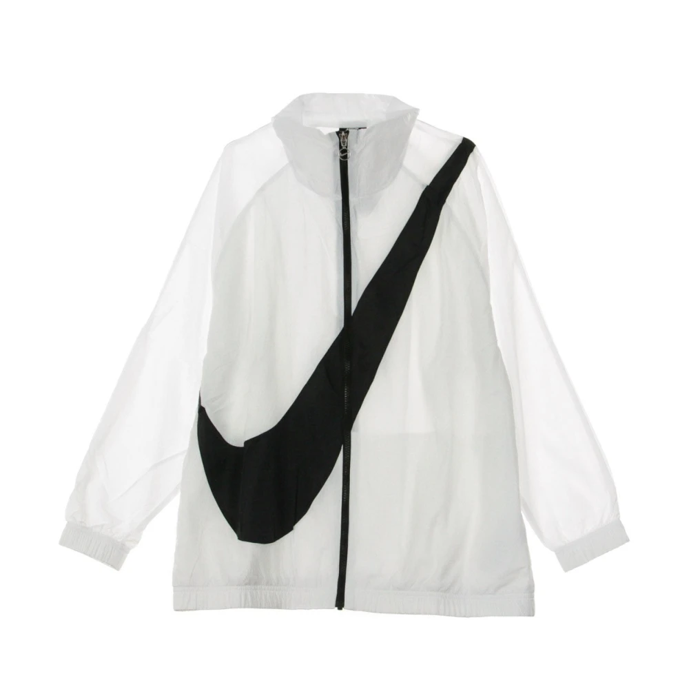 Nike White Training Jackets, Female, M, Windbreaker Jacket With Swoosh